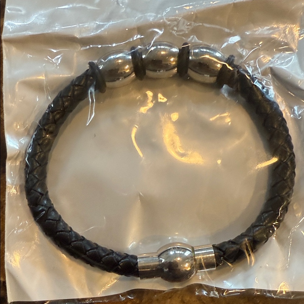 Source Unknown Black and Silver Bracelet